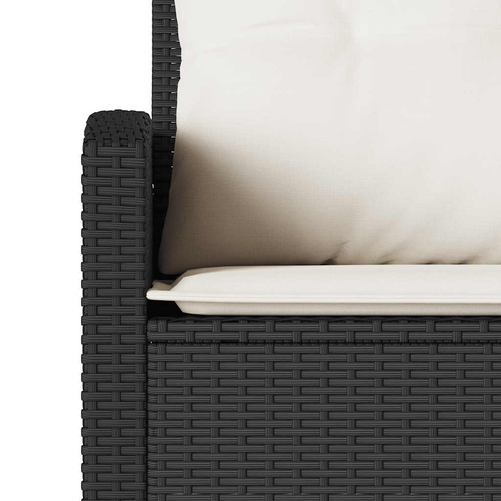 Set Divani da Giardino 6 pz con Cuscini Forma L Polyrattan Nero - homemem39