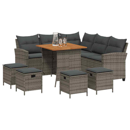 Set Divani da Giardino 6 pz con Cuscini a Forma di L Polyrattan | homemem39
