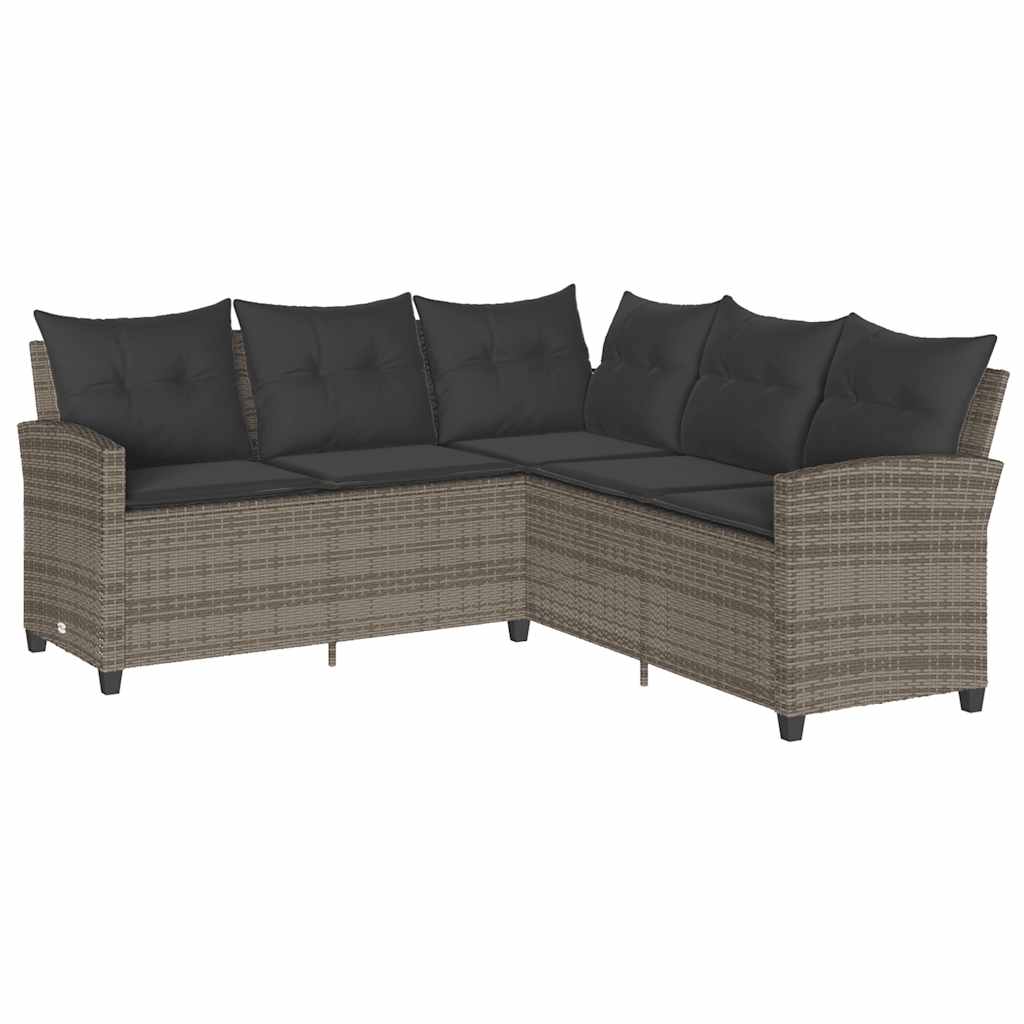 Set Divani da Giardino 6 pz con Cuscini a Forma di L Polyrattan | homemem39