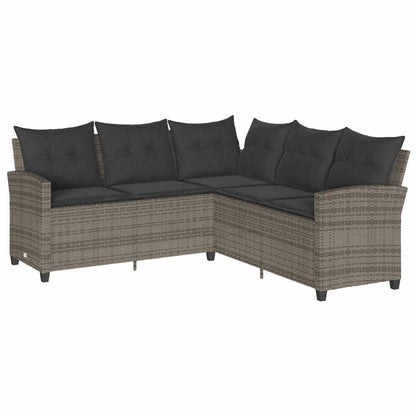 Set Divani da Giardino 6 pz con Cuscini a Forma di L Polyrattan | homemem39