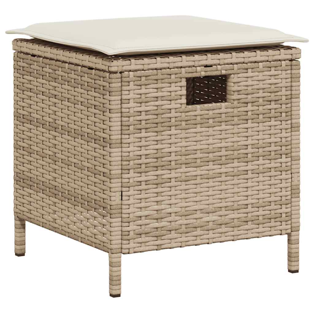 Set Divano da Giardino 6 pz con Cuscini a L Beige in Polyrattan | homemem39
