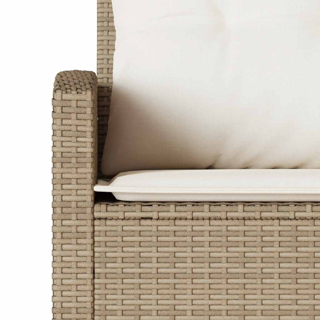 Set Divano da Giardino 6 pz con Cuscini a L Beige in Polyrattan | homemem39