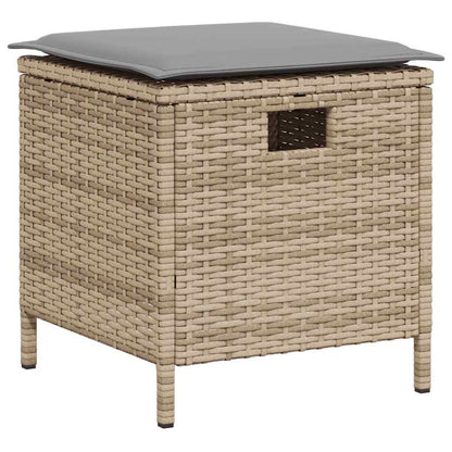 Set Divano da Giardino 6 pz con Cuscini a L Beige in Polyrattan