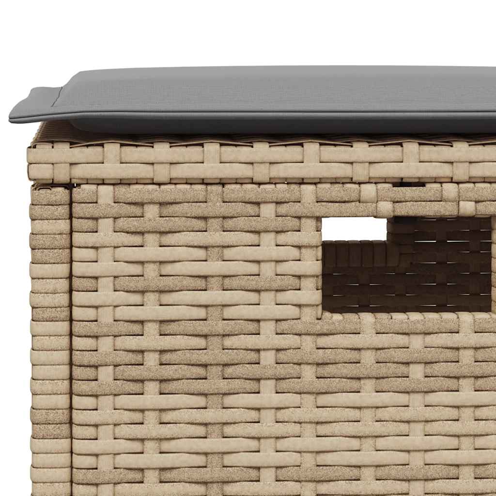 Set Divano da Giardino 6 pz con Cuscini a L Beige in Polyrattan - homemem39