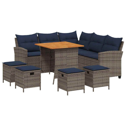 Set Divani da Giardino 6 pz con Cuscini a Forma di L Polyrattan - homemem39