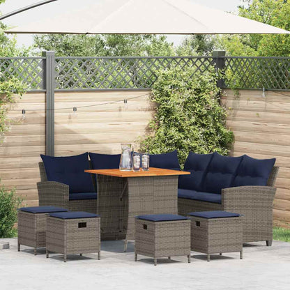 Set Divani da Giardino 6 pz con Cuscini a Forma di L Polyrattan | homemem39
