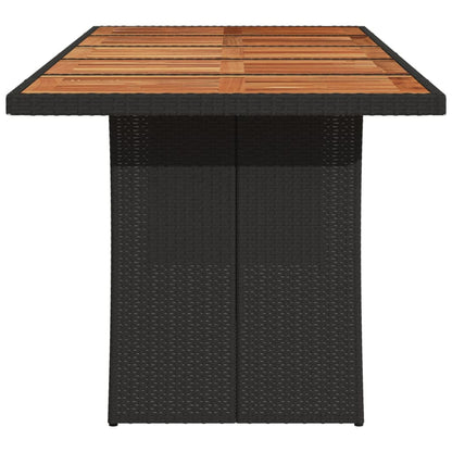 Tavolo Giardino Piano Legno Acacia Nero 240x90x75 cm Polyrattan | homemem39