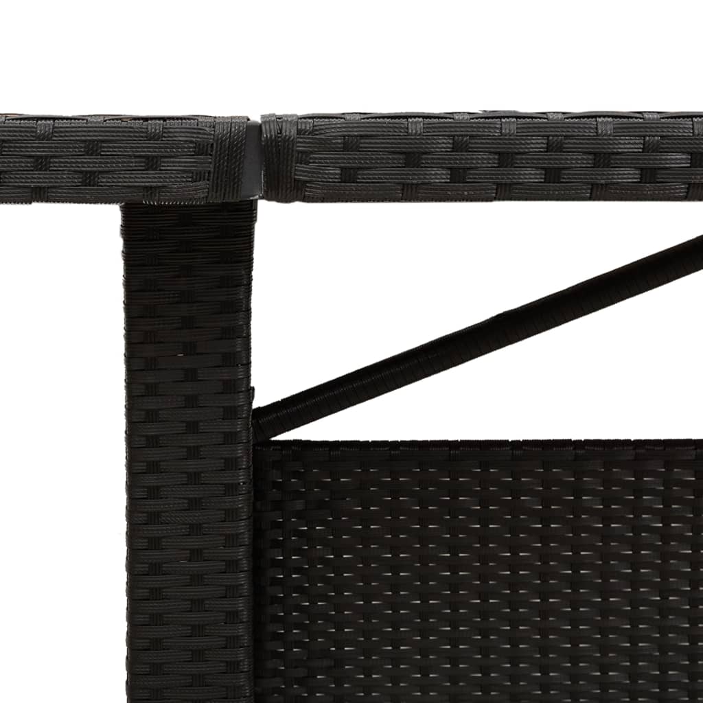 Tavolo Giardino Piano Legno Acacia Nero 240x90x75 cm Polyrattan | homemem39