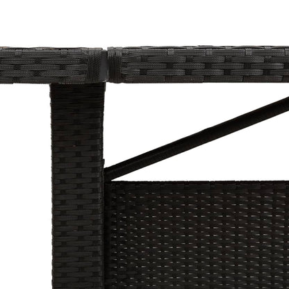 Tavolo Giardino Piano Legno Acacia Nero 240x90x75 cm Polyrattan | homemem39