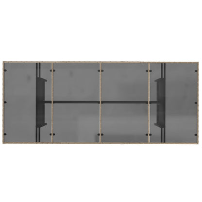 Tavolo da Giardino Piano in Vetro Beige 190x80x75 cm Polyrattan | homemem39