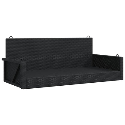 Panchina a Dondolo Nera 119x56x48 cm in Polyrattan | homemem39