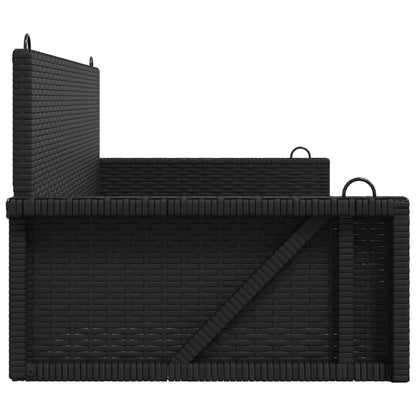 Panchina a Dondolo Nera 119x56x48 cm in Polyrattan | homemem39