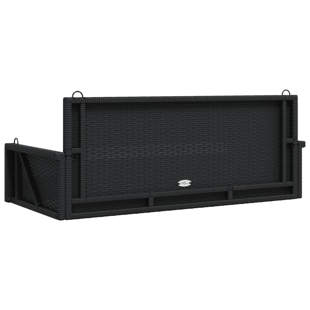 Panchina a Dondolo Nera 119x56x48 cm in Polyrattan | homemem39