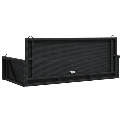 Panchina a Dondolo Nera 119x56x48 cm in Polyrattan | homemem39
