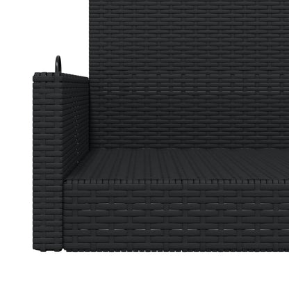 Panchina a Dondolo Nera 119x56x48 cm in Polyrattan | homemem39