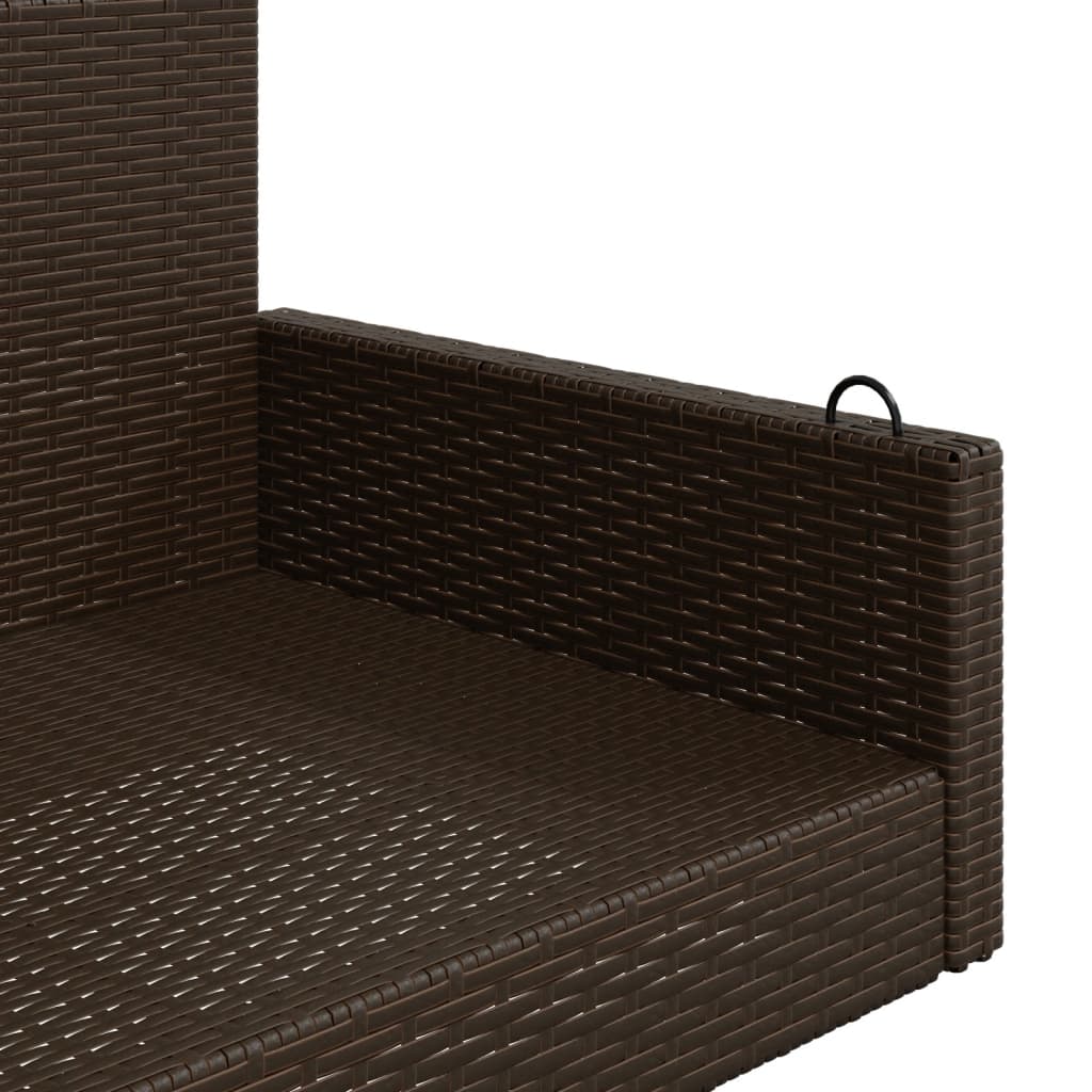 Panchina a Dondolo Marrone 119x56x48 cm in Polyrattan | homemem39