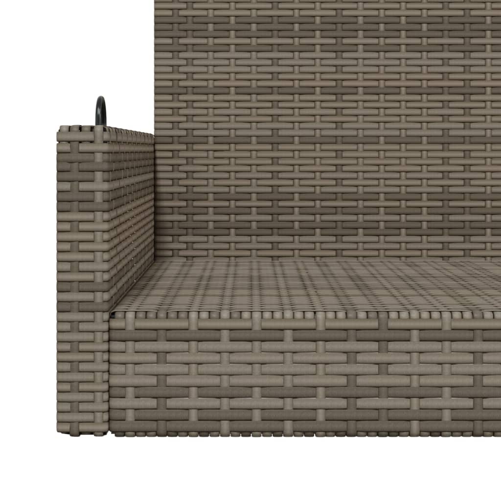 Panchina Dondolo Grigia 119x56x48 cm in Polyrattan | homemem39