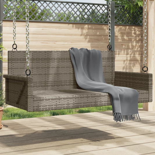 Panchina Dondolo Grigia 119x56x48 cm in Polyrattan | homemem39
