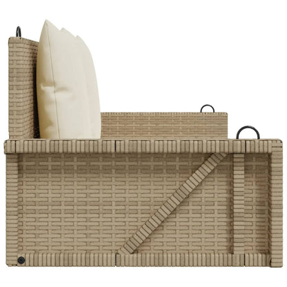 Panchina a Dondolo con Cuscini Beige 119x56x48 cm in Polyrattan | homemem39