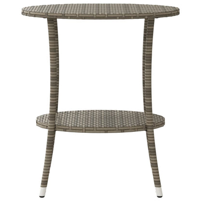 Sedie da giardino reclinabili 2 pz con tavolo grigio in polyrattan