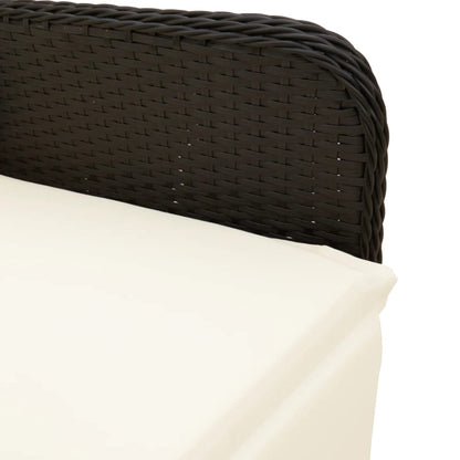 Sedia Reclinabile da Giardino con Cuscini Nera in Polyrattan - homemem39