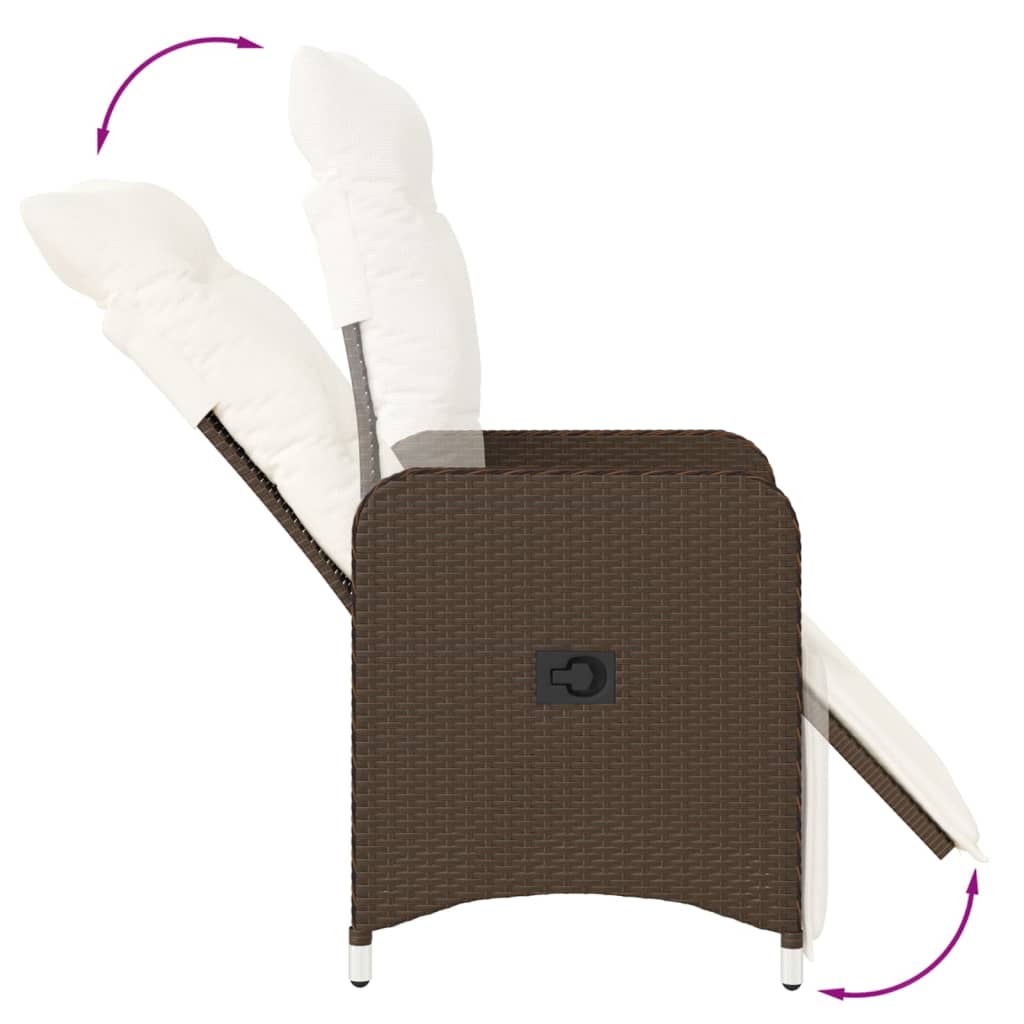 Sedie da Giardino Reclinabili 2 pz con Tavolo Polyrattan | homemem39