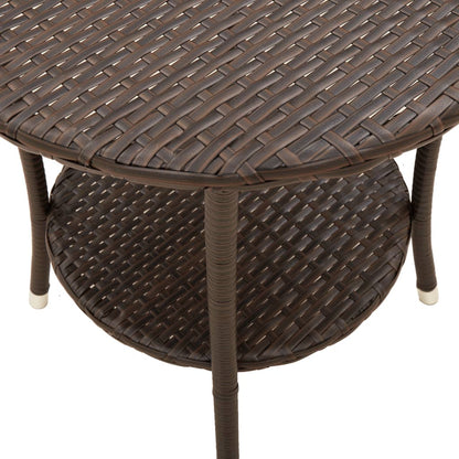 Sedie da Giardino Reclinabili 2 pz con Tavolo Polyrattan - homemem39