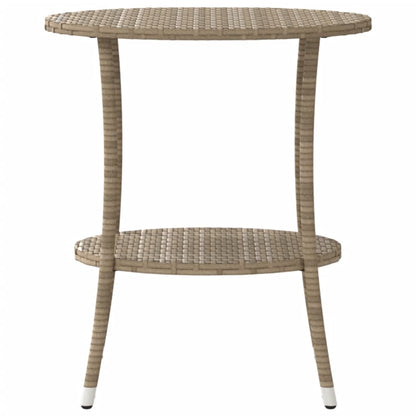 Sedie da Giardino Reclinabili 2pz con Tavolino Polyrattan Beige