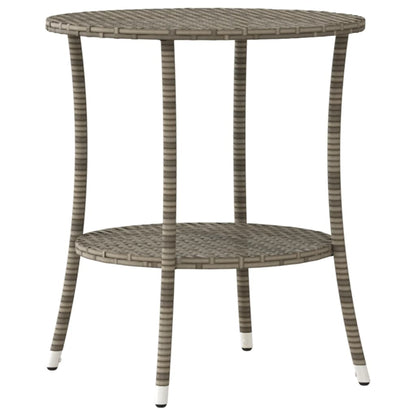 Sedie da giardino reclinabili 2 pz con tavolo grigio in polyrattan