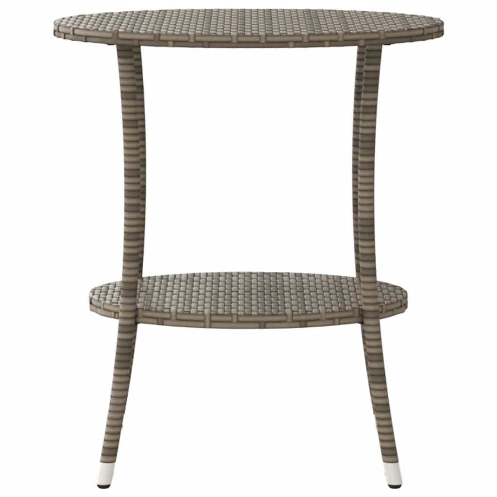 Sedie da giardino reclinabili 2 pz con tavolo grigio in polyrattan