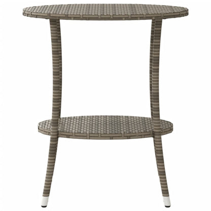 Sedie da giardino reclinabili 2 pz con tavolo grigio in polyrattan