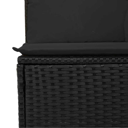 Divano da giardino con cuscini 4 posti nero in polyrattan | homemem39
