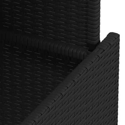 Tavolo da Giardino Nero 100x55x73 cm Polyrattan e Legno Acacia - homemem39