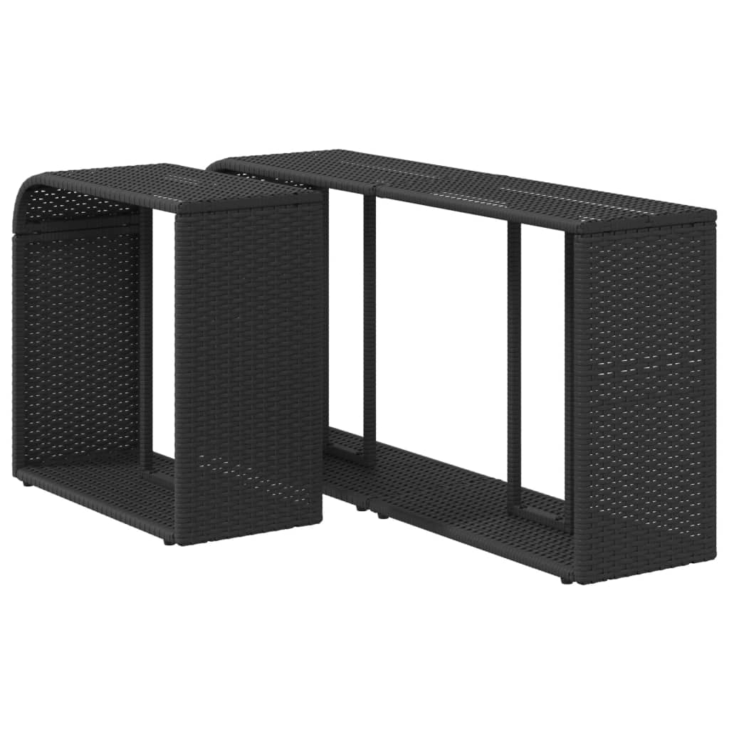 Scaffali Portaoggetti 2 pz in Polyrattan Nero - homemem39