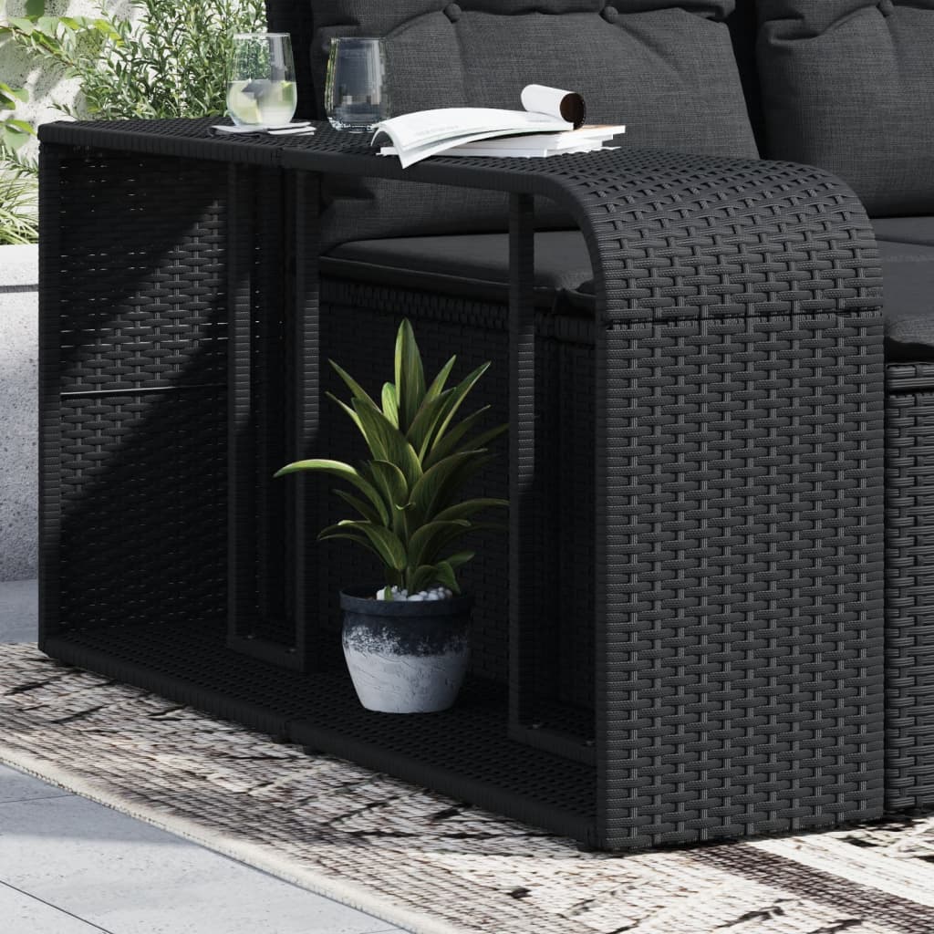 Scaffali Portaoggetti 2 pz in Polyrattan Nero - homemem39