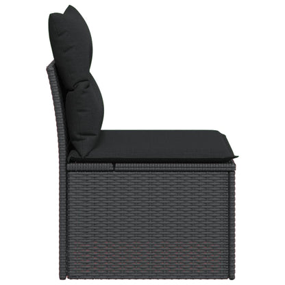 Sedia da Giardino Senza Braccioli con Cuscini Nera Polyrattan - homemem39