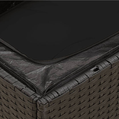 Sedia da Giardino Senza Braccioli con Cuscini Nera Polyrattan - homemem39