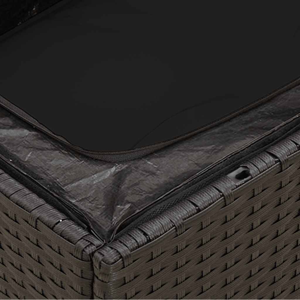 Divano da giardino con cuscini 3 posti nero in polyrattan | homemem39