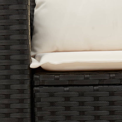 Divano da Giardino con Cuscini a 2 Posti Nero in Polyrattan | homemem39