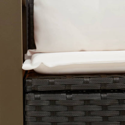 Divano da Giardino con Cuscini a 2 Posti Nero in Polyrattan | homemem39