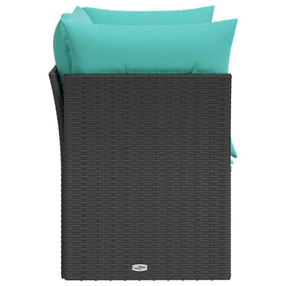 Divano da Giardino con Cuscini a 2 Posti Nero in Polyrattan | homemem39
