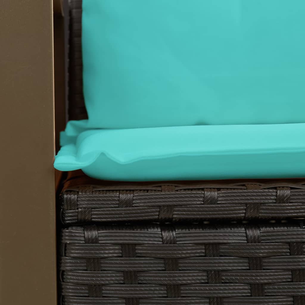 Divano da giardino con cuscini 2 posti nero in polyrattan | homemem39