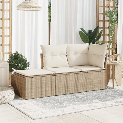 Sgabello Giardino con Cuscino Beige 55x55x37 cm in Polyrattan