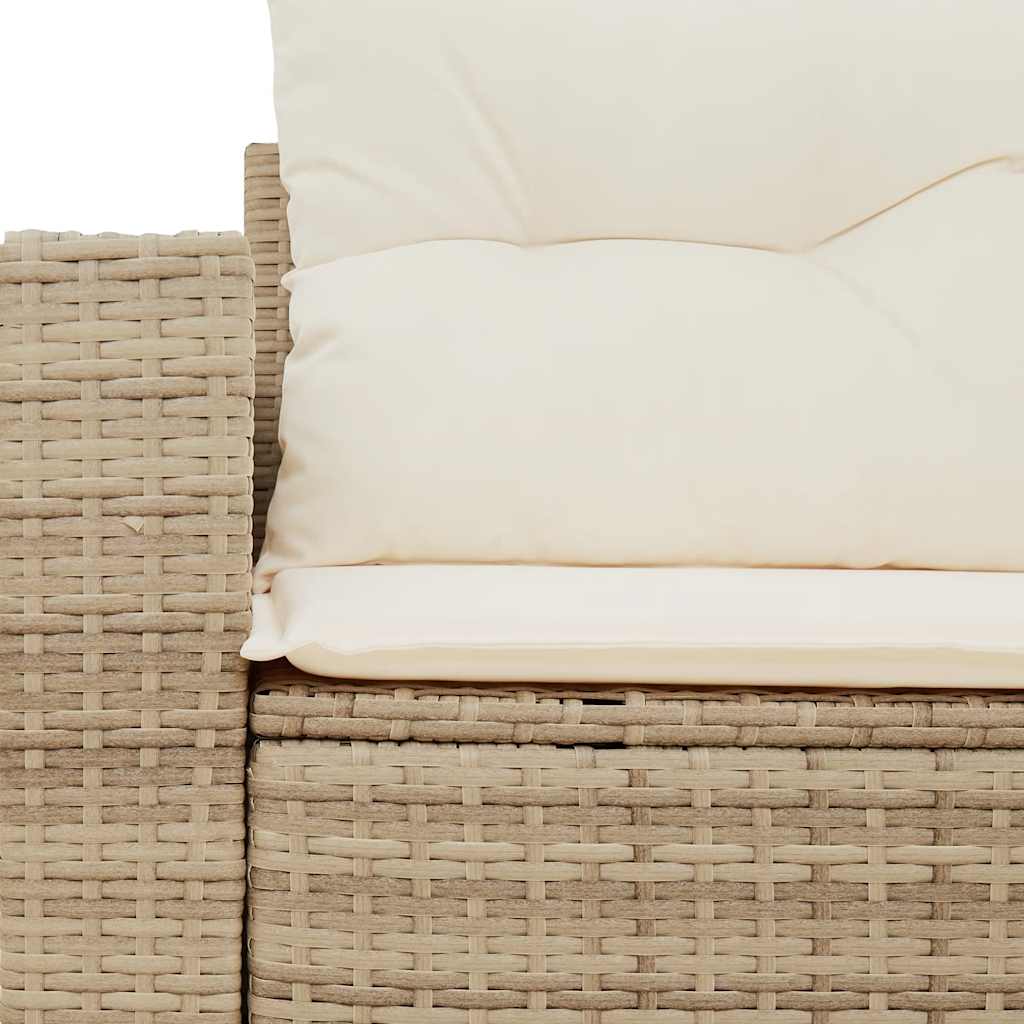 Divano da Giardino con Cuscini a 2 Posti Beige in Polyrattan | homemem39