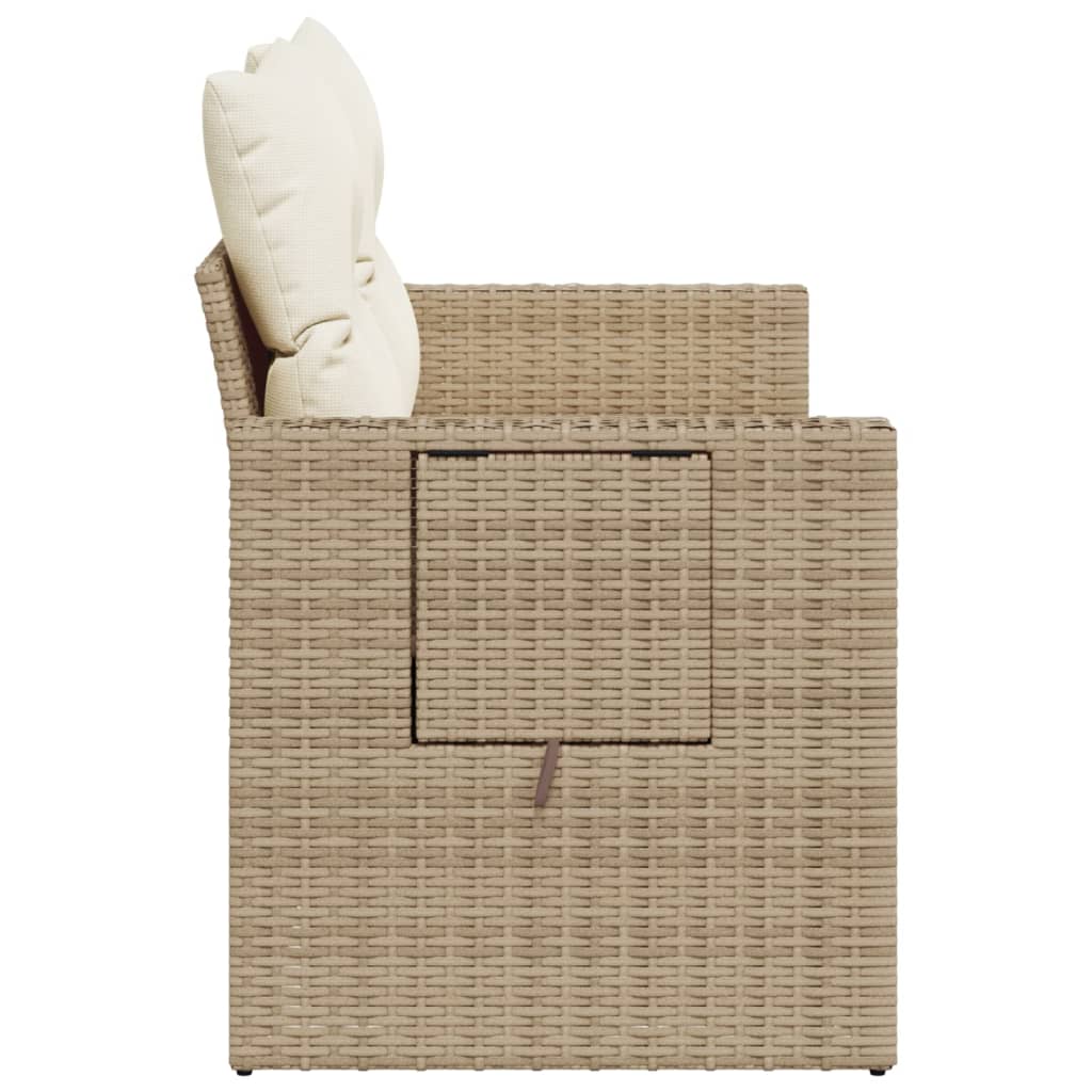 Divano da Giardino con Cuscini a 2 Posti Beige in Polyrattan | homemem39