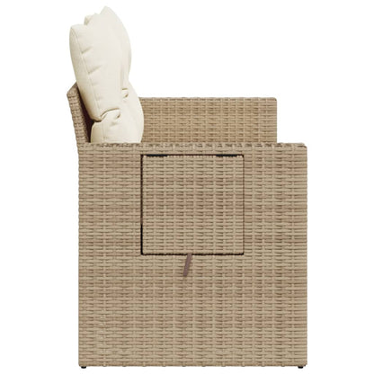 Divano da Giardino con Cuscini a 2 Posti Beige in Polyrattan | homemem39