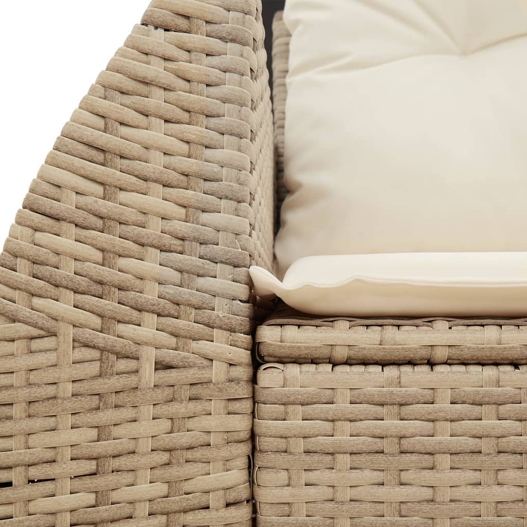 Divano da Giardino con Cuscini a 2 Posti Beige in Polyrattan | homemem39