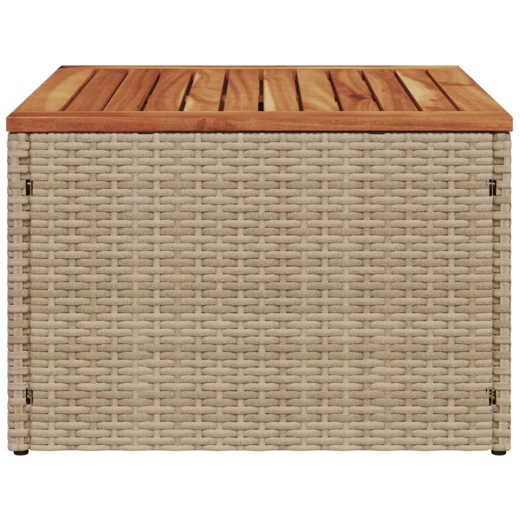 Tavolo da Giardino Beige 55x55x37 cm Polyrattan e Legno Acacia