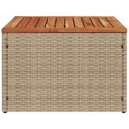 Tavolo da Giardino Beige 55x55x37 cm Polyrattan e Legno Acacia