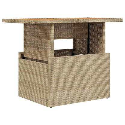 Tavolo da Giardino Beige 100x55x73 cm Polyrattan e Legno Acacia | homemem39